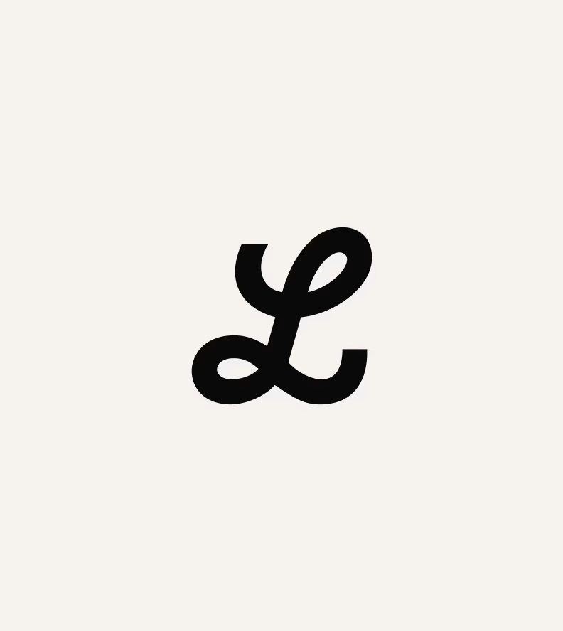The L monogram on an off-white ground